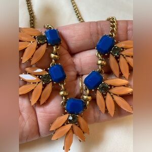 J. Crew Blue & Peach Bib Necklace
